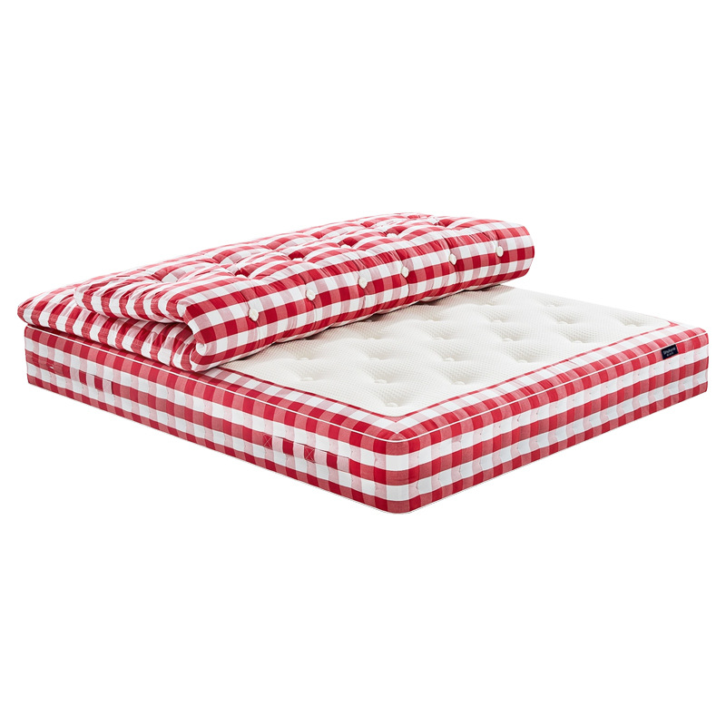 红白格马尾毛床垫
